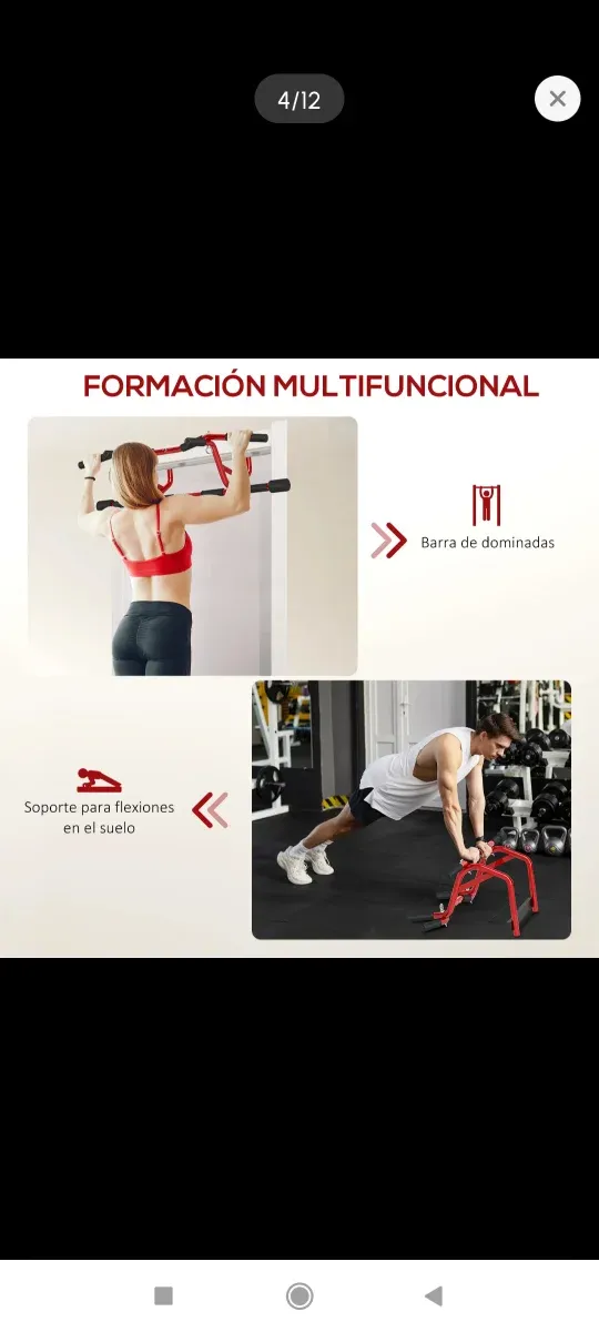 Barra de dominadas roja