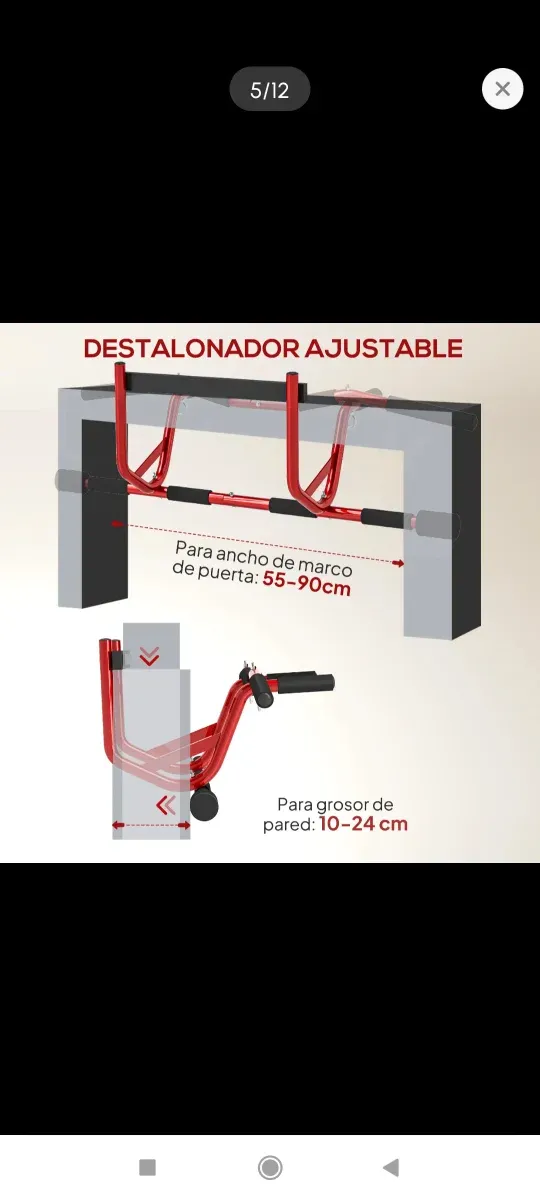 Barra de dominadas roja