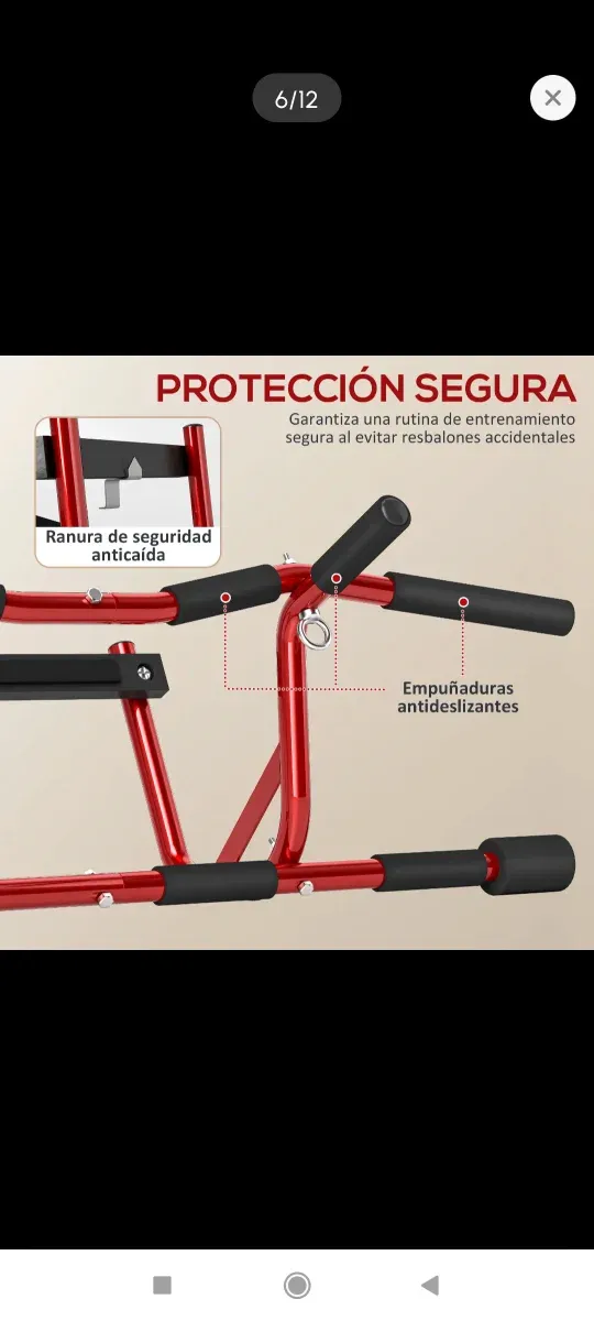 Barra de dominadas roja