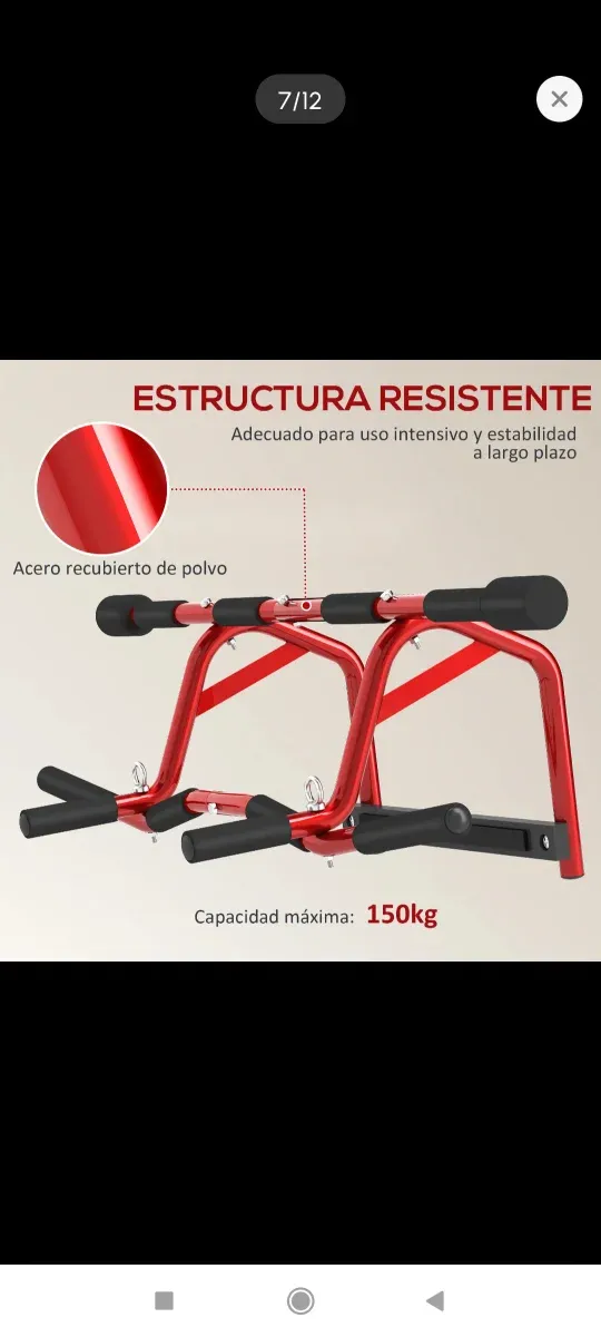 Barra de dominadas roja