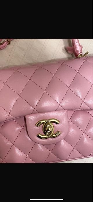 Borsa Chanel Coco Handle Rosa Dorato