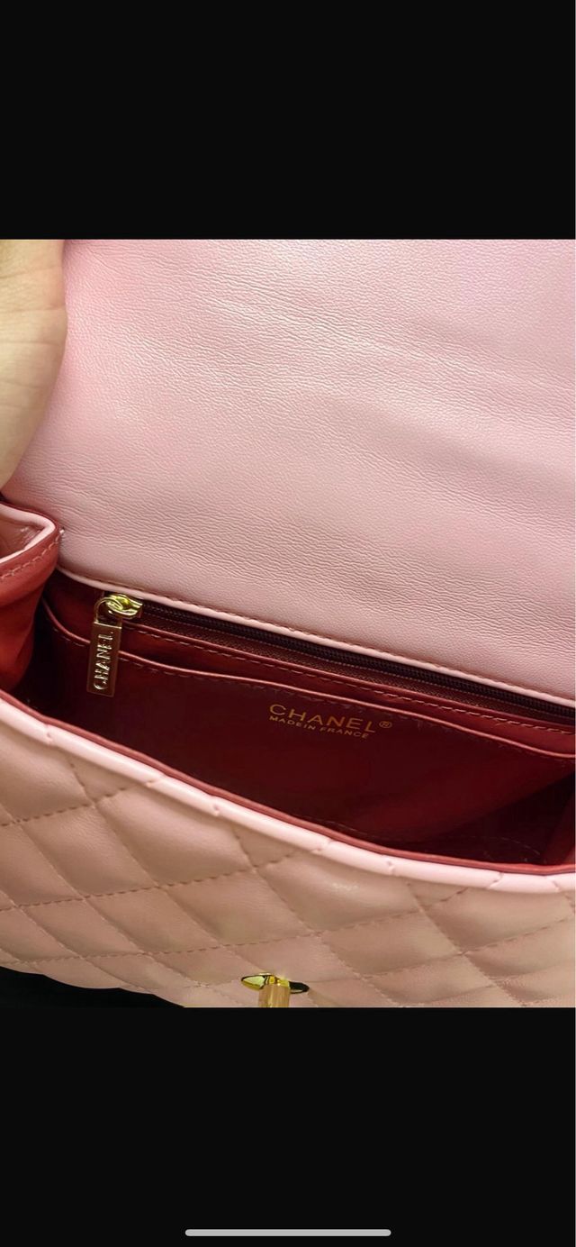 Borsa Chanel Coco Handle Rosa Dorato