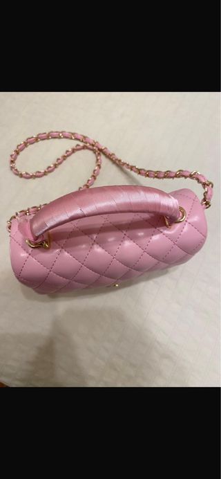 Borsa Chanel Coco Handle Rosa Dorato