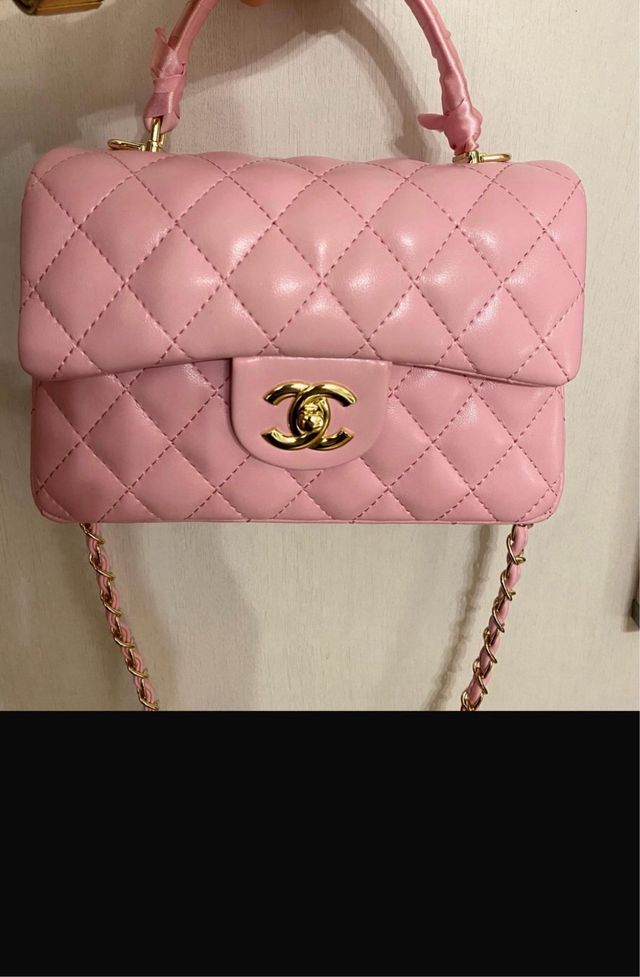 Borsa Chanel Coco Handle Rosa Dorato