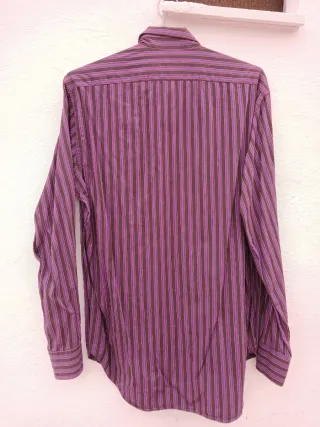 Camisa Zara Rayas Morado Talla L