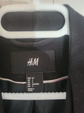 Americana corta H&M Negra Talla XS