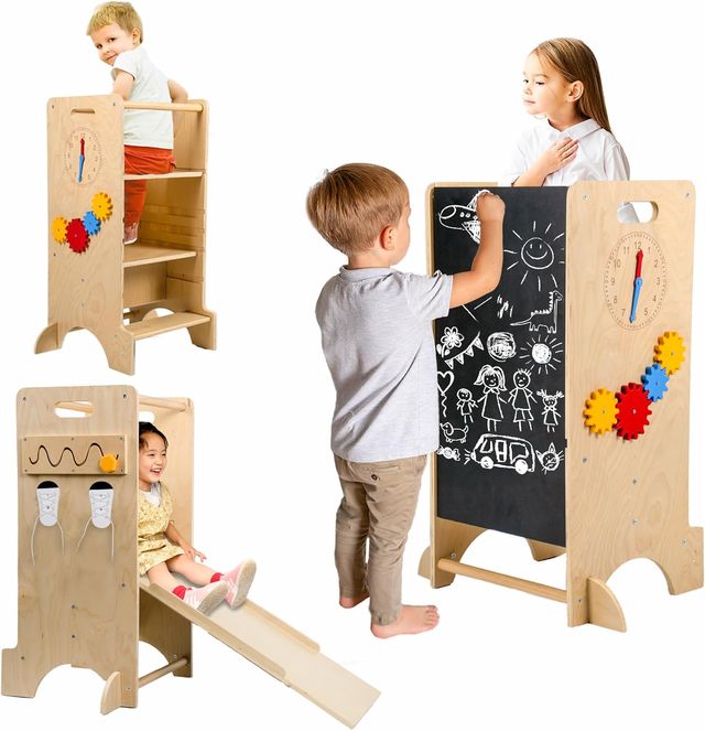 Torre de aprendizaje madera pizarra