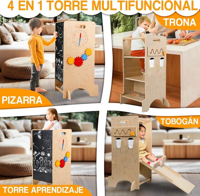 Torre de aprendizaje madera pizarra