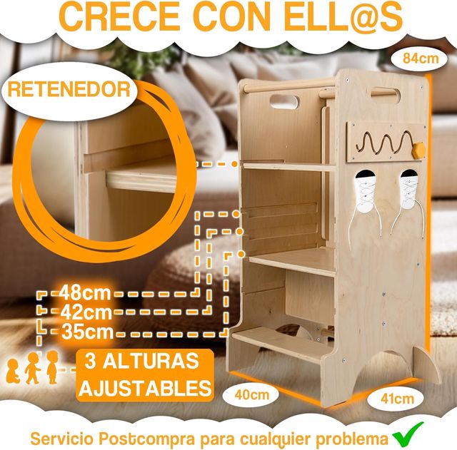 Torre de aprendizaje madera pizarra