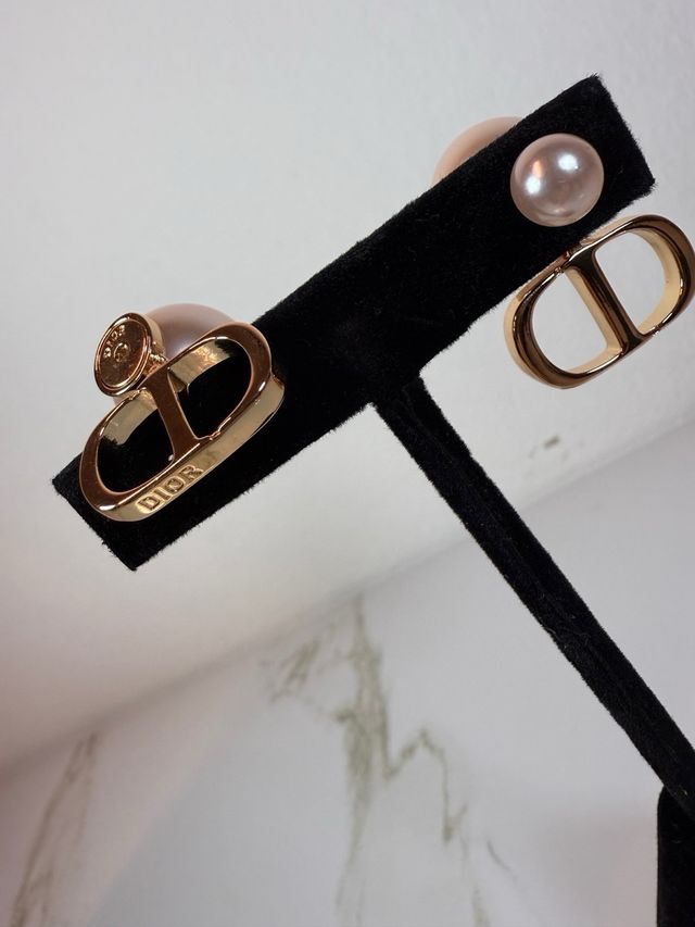 Orecchini Dior Perla Rosa e Dorature