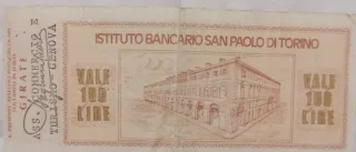 Banconote 100 Lire Istituto Bancario San Paolo