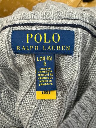 Jersey Polo Ralph Lauren Gris Cable Knit