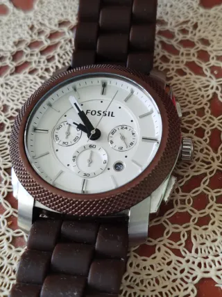 Orologio Fossil Uomo Cronografo Marrone Argento