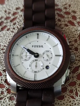 Orologio Fossil Uomo Cronografo Marrone Argento
