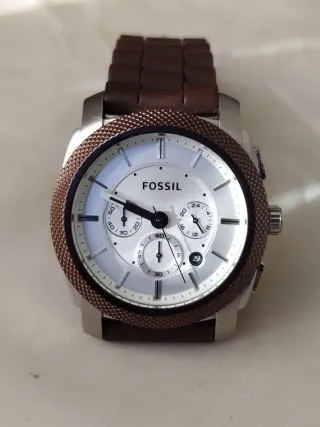 Orologio Fossil Uomo Cronografo Marrone Argento