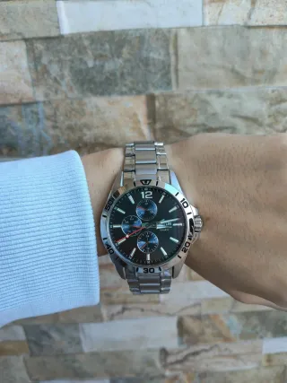 Reloj Lotus Cronógrafo Hombre Negro/Plata