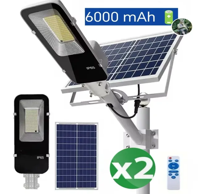 2 Faróis Solares LED 6000mAh