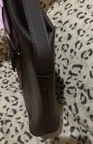 Bolso Vintage Cartier Marrón Cuero Hebilla Ovalada