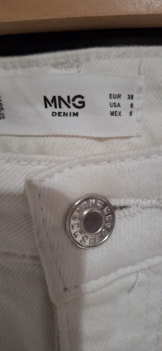 Pantalón Mango Cropped Blanco