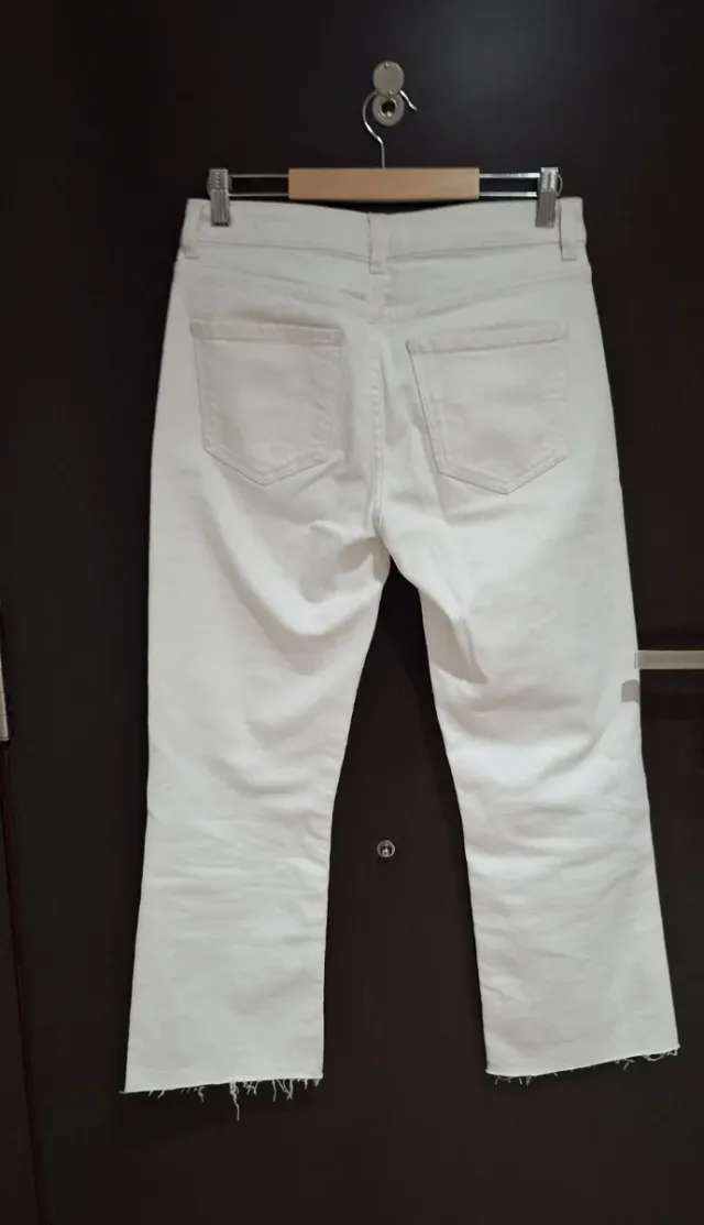Pantalón Mango Cropped Blanco