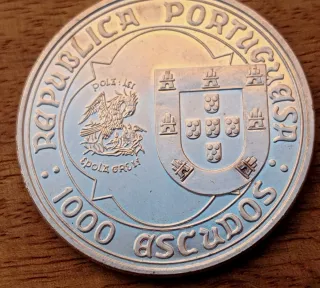 Moneda Plata Portugal D. João II 1493-1993