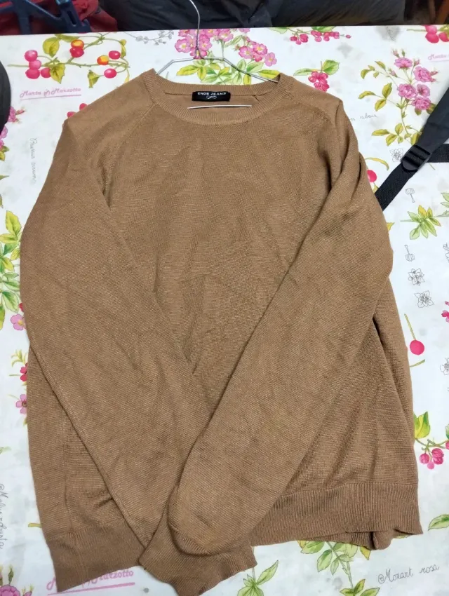 Maglione TRUE JEANS girocollo marroncino taglia S