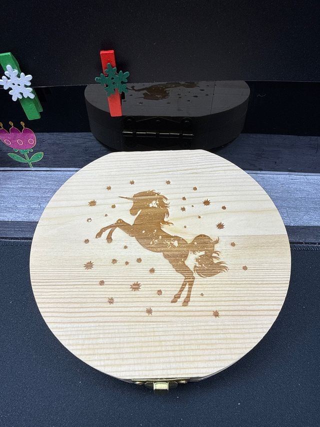 Caja Guarda Dientes Madera Unicornio