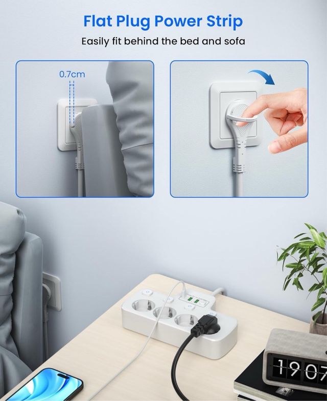 Regleta Enchufe Plano, Regletas Enchufes USB C