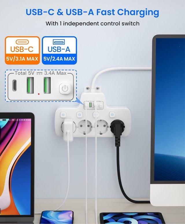 Regleta Enchufe Plano, Regletas Enchufes USB C