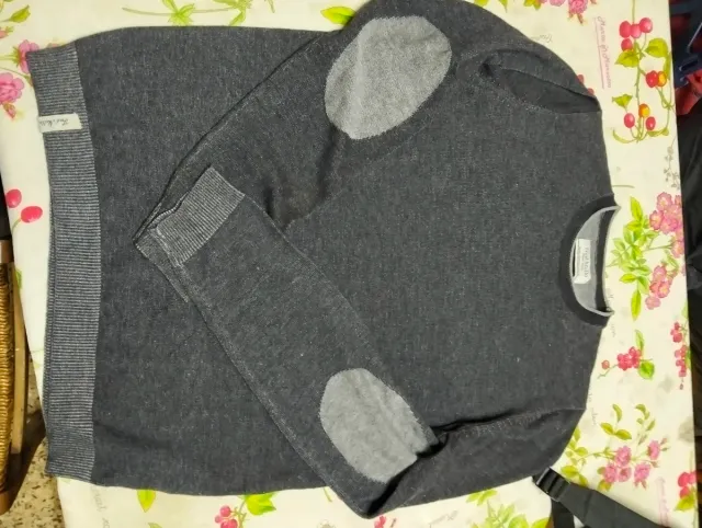 Maglione Uomo Grigio Taglia M con Toppe