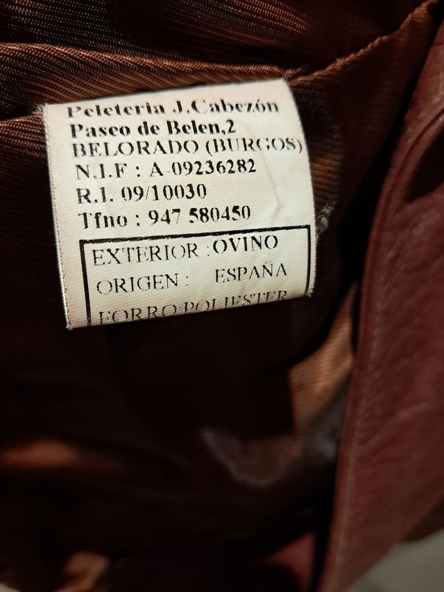 Chaqueta de cuero marrón mujer