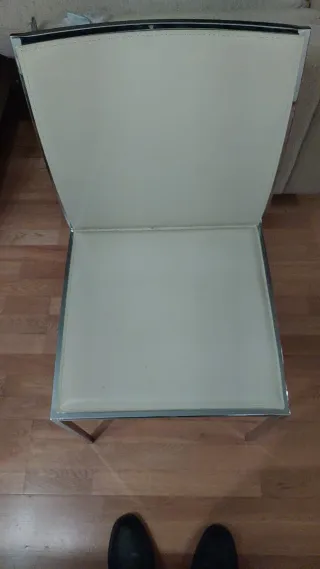 Mesa comedor cristal extensible + sillas