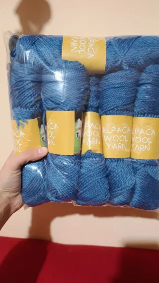 Gomitoli lana alpaca blu