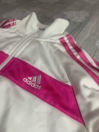 Chaqueta Adidas Blanca y Rosa Talla M