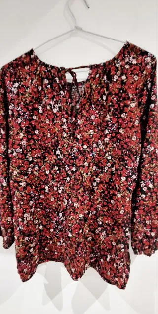 Blusa Esprit floral roja talla M