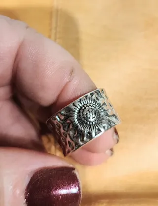 Anillo Plata 925 flor girasol