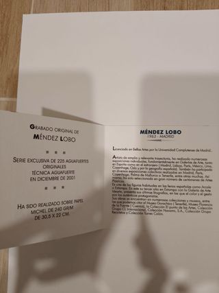Grabado original Méndez Lobo