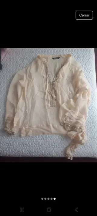 Blusa fiesta Tintoretto beige Talla M