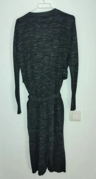 Cárdigan largo gris jaspeado