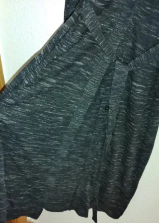 Cárdigan largo gris jaspeado