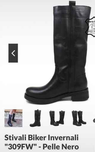 Stivali Biker Pelle Neri