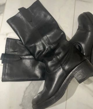 Stivali Biker Pelle Neri