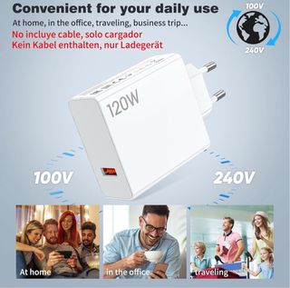 Caricabatterie USB 120W per Xiaomi, Adattatore