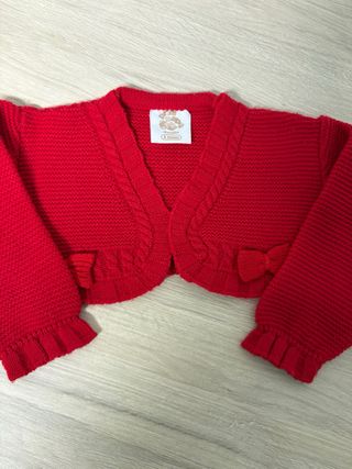 Chaqueta de punto roja 6 meses