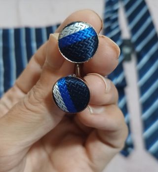 Conjunto Corbata sedosa Pañuelo y Gemelos
