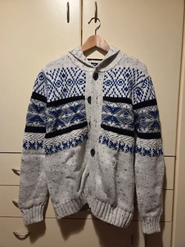 Cardigan Uomo Stile Norvegese con Cappuccio Celio