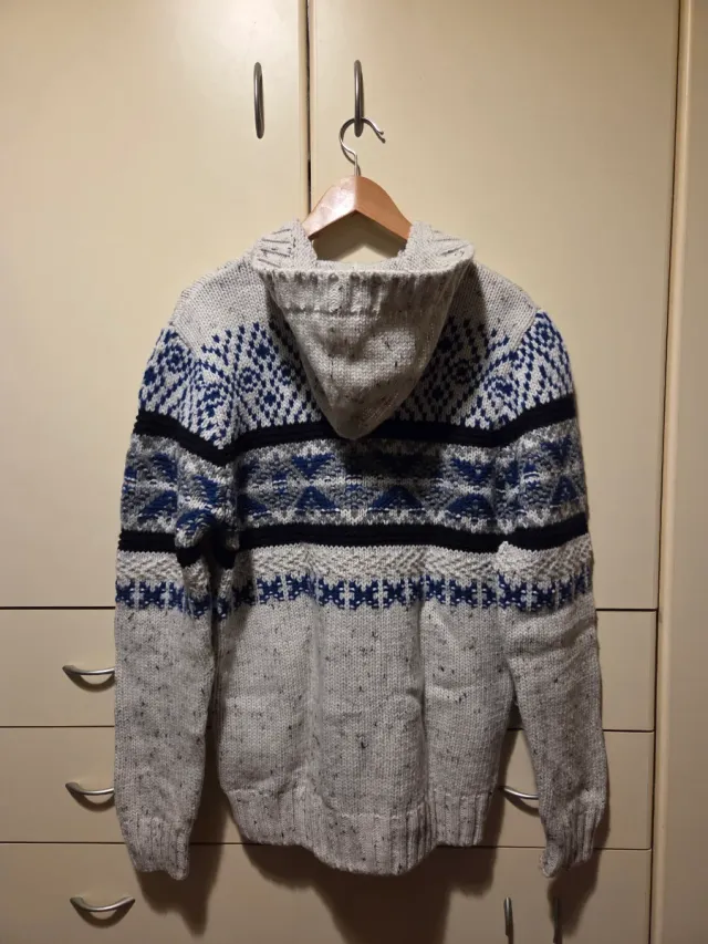 Cardigan Uomo Stile Norvegese con Cappuccio Celio