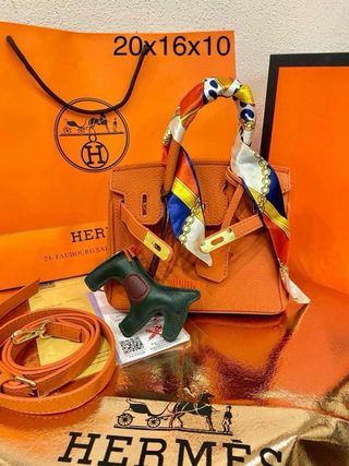 Borsa Hermes Arancione Multicolore
