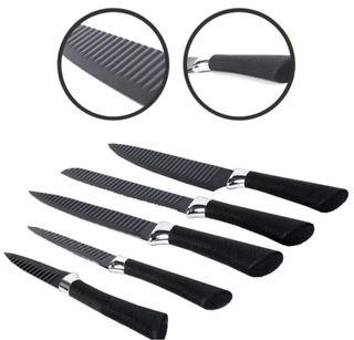 Set 5 coltelli da cucina professionali neri