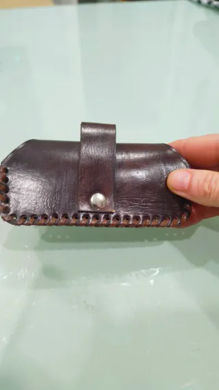 Bolsito monedero pitillera piel piedra turquesa